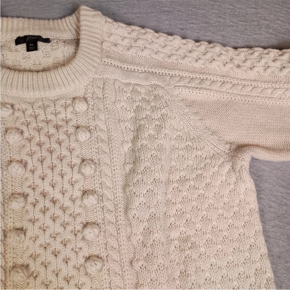 J. Crew Textured Cream Sweater